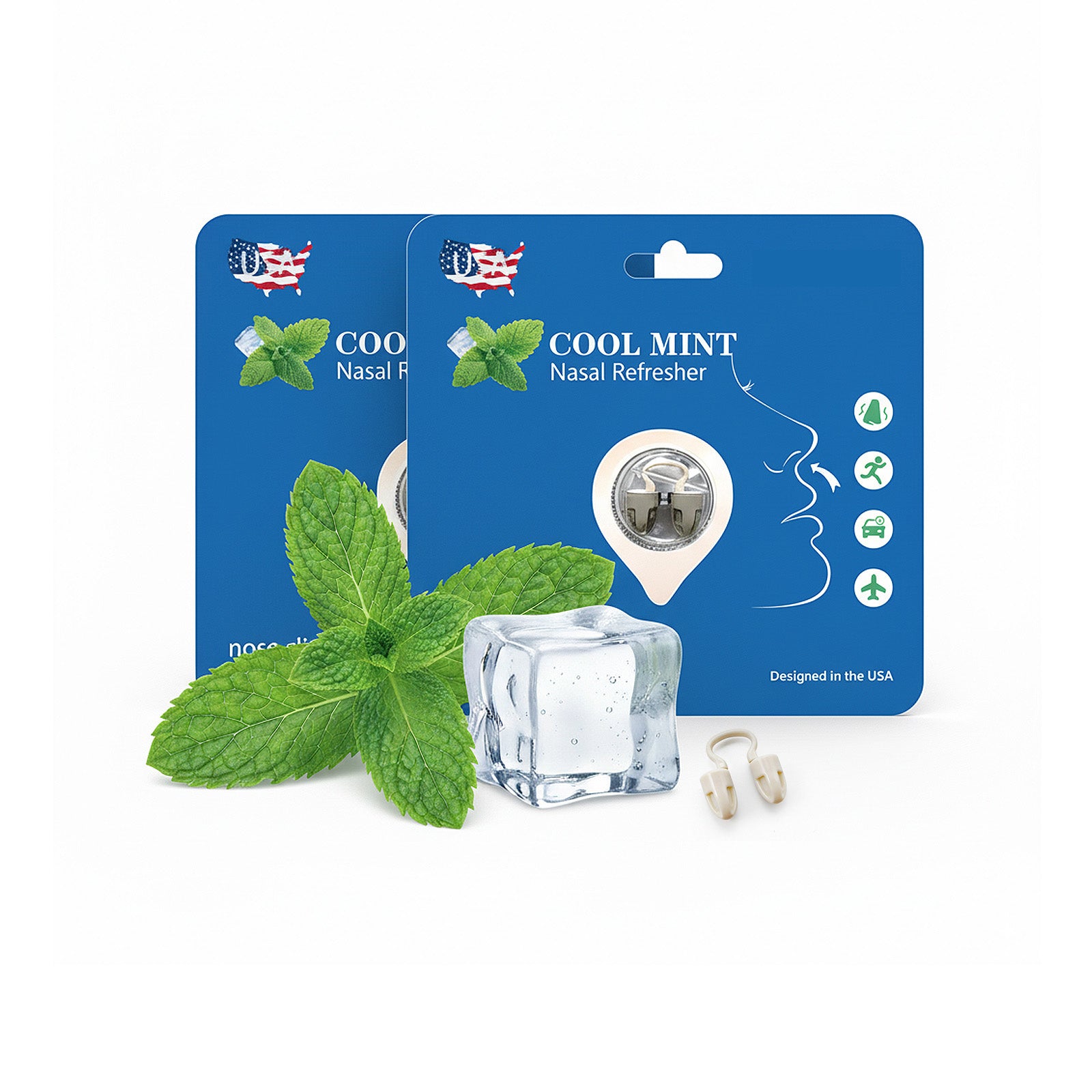 Peppermint Nose Clip Aromatherapy – Instant 3-Second Refresh for Driving, Work, Study & Sports | Relieves Stress, Supports Comfortable Breathing, Masks Unpleasant Odors