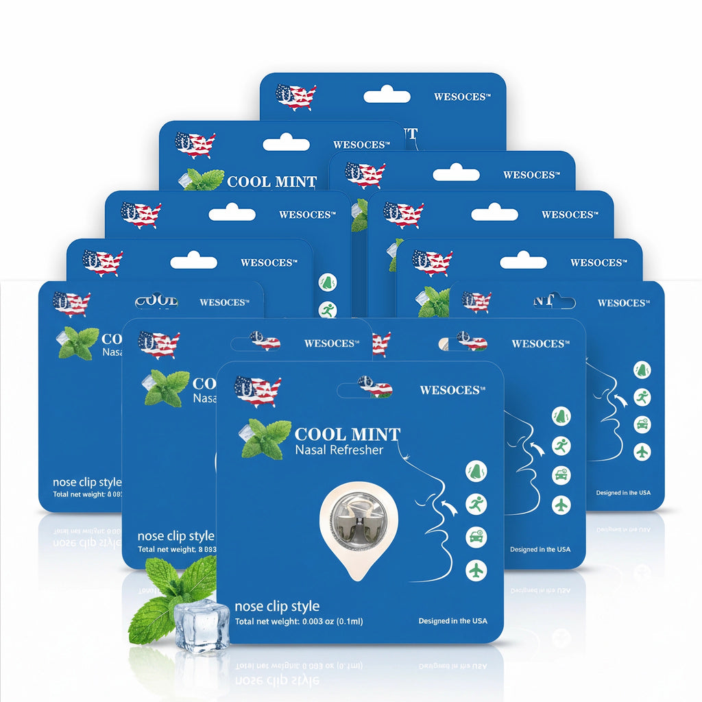 Peppermint Nose Clip Aromatherapy – Instant 3-Second Refresh for Driving, Work, Study & Sports | Relieves Stress, Supports Comfortable Breathing, Masks Unpleasant Odors