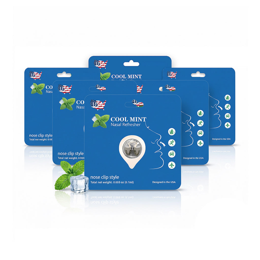 Peppermint Nose Clip Aromatherapy – Instant 3-Second Refresh for Driving, Work, Study & Sports | Relieves Stress, Supports Comfortable Breathing, Masks Unpleasant Odors