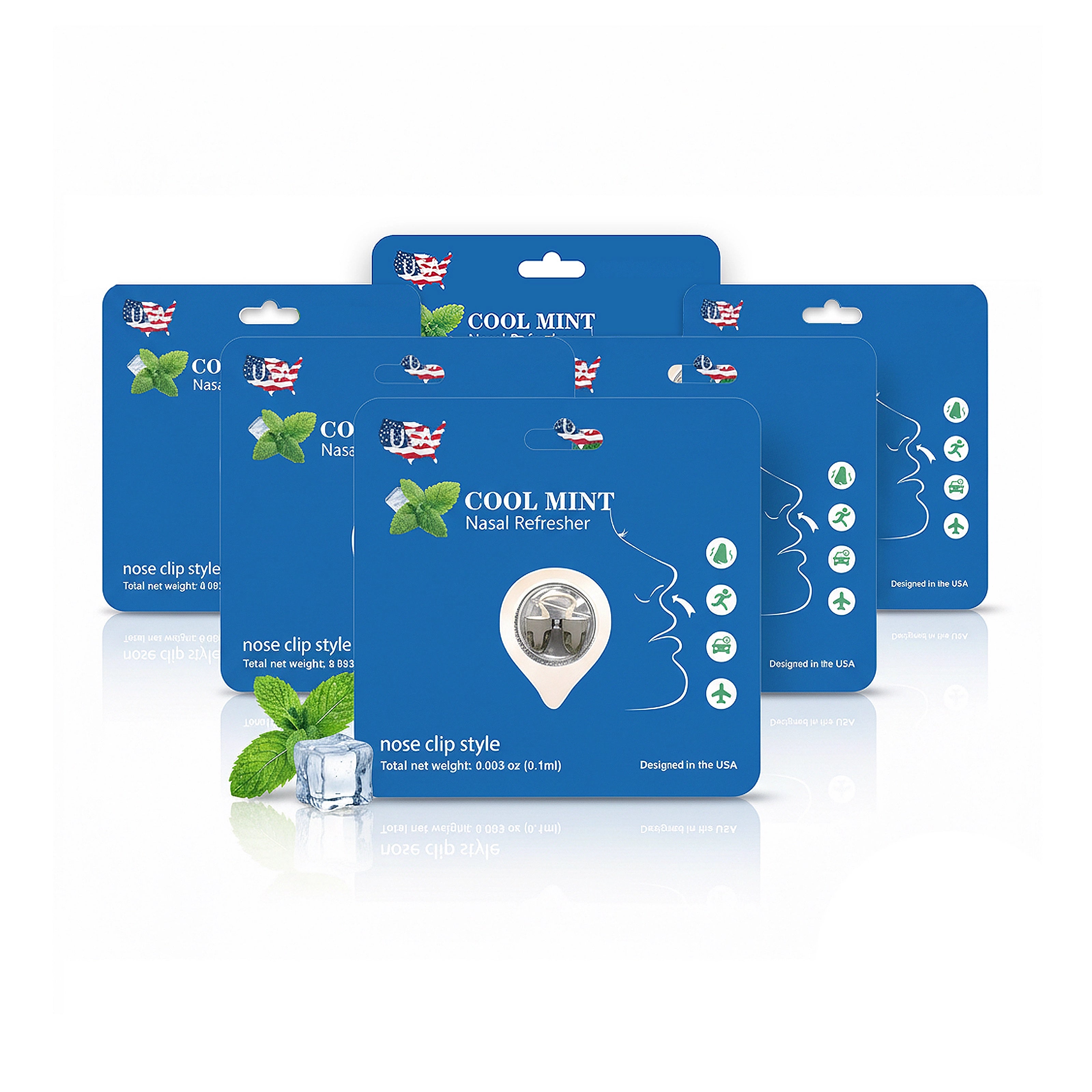 Peppermint Nose Clip Aromatherapy – Instant 3-Second Refresh for Driving, Work, Study & Sports | Relieves Stress, Supports Comfortable Breathing, Masks Unpleasant Odors