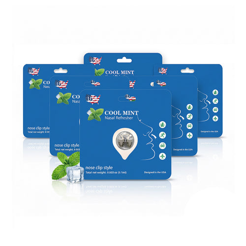 Peppermint Nose Clip Aromatherapy – Instant 3-Second Refresh for Driving, Work, Study & Sports | Relieves Stress, Supports Comfortable Breathing, Masks Unpleasant Odors